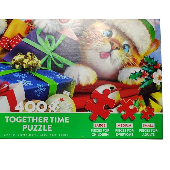 Ceaco Selfies Together Time 400-Piece Christmas Cats Family Jigsaw Puzzle - Picture 2 of 7